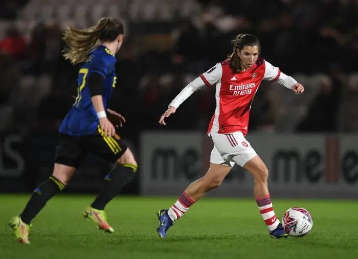 Framed Print : Arsenal vs Manchester United: FA Womens Continental Tyres League Cup Quarterfinal Showdown