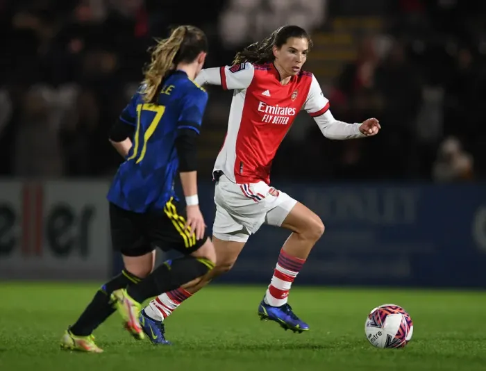 Framed Print : Arsenal vs Manchester United: FA Womens Continental Tyres League Cup Quarterfinal Showdown Framed Print : Arsenal vs Manchester United: FA Womens Continental Tyres League Cup Quarterfinal Showdown