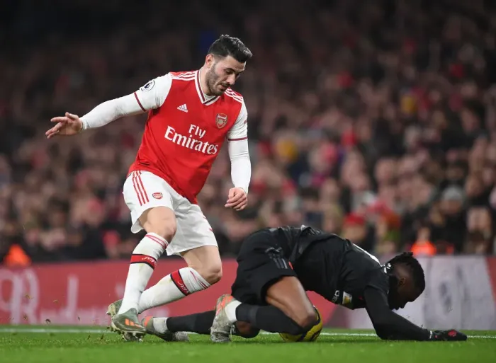 Framed Print : Arsenal vs Manchester United: Full-Back Face-Off - Kolasinac vs Wan-Bissaka (2019-20)