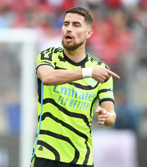 Framed Print : Arsenal vs Manchester United: Jorginho Shines in Pre-Season Clash at MetLife Stadium (2023-24)