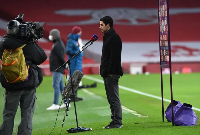 Framed Print : Arsenal vs Manchester United: Mikel Arteta Pre-Match Interview (Behind Closed Doors), Premier League 2020-21 Framed Print : Arsenal vs Manchester United: Mikel Arteta Pre-Match Interview (Behind Closed Doors), Premier League 2020-21