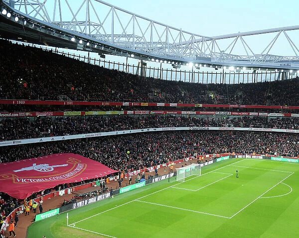 Arsenal vs Manchester United: North Bank Banner at Emirates Stadium - Premier League 2022-23