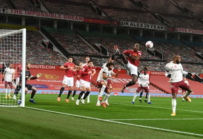 Framed Print : Arsenal vs Manchester United: Empty Old Trafford Premier League Clash (2020-21)