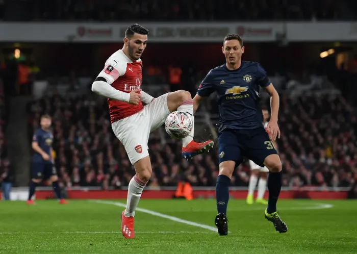 Framed Print : Arsenal vs Manchester United: Tense Clash in FA Cup Fourth Round - Sead Kolasinac vs Nemanja Matic Framed Print : Arsenal vs Manchester United: Tense Clash in FA Cup Fourth Round - Sead Kolasinac vs Nemanja Matic