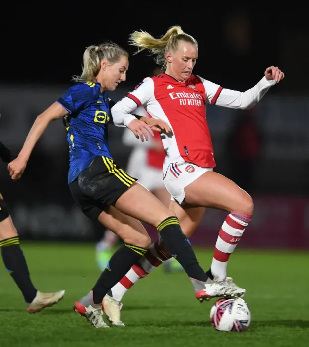 Framed Print : Arsenal vs Manchester United: A Titanic Clash in the FA Womens Continental Tyres League Cup Quarterfinals