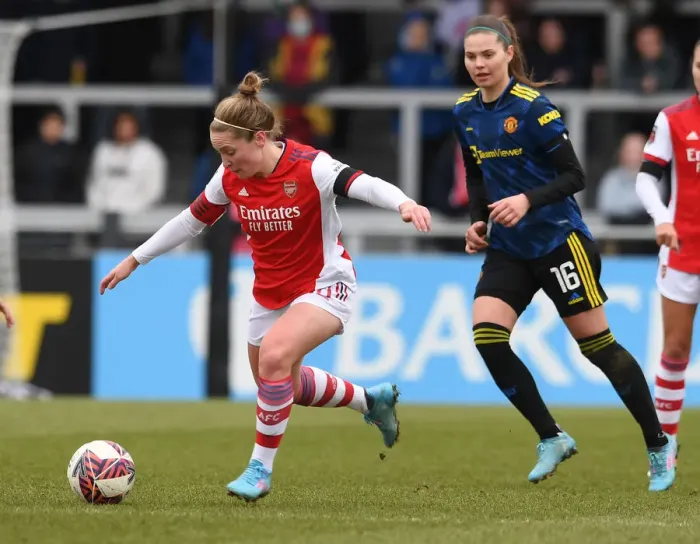 Framed Print : Arsenal vs Manchester United Women: A Tactical Battle - Kim Little vs Signe Bruun Framed Print : Arsenal vs Manchester United Women: A Tactical Battle - Kim Little vs Signe Bruun
