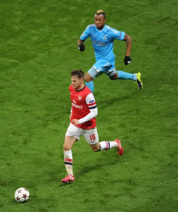 Framed Print : Arsenal vs Marseille: Ramsey vs Ayew - A Champions League Battle Framed Print : Arsenal vs Marseille: Ramsey vs Ayew - A Champions League Battle