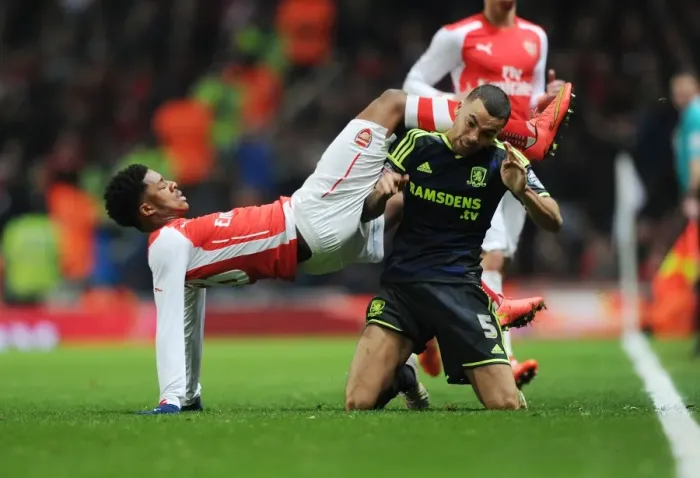 Framed Print : Arsenal vs Middlesbrough: FA Cup Fifth Round Battle - Akpom vs Fredericks Framed Print : Arsenal vs Middlesbrough: FA Cup Fifth Round Battle - Akpom vs Fredericks