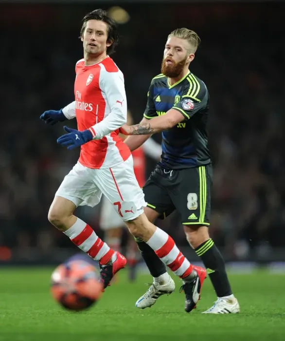 Framed Print : Arsenal vs Middlesbrough: Rosicky Clashes with Clayton in FA Cup Fifth Round Framed Print : Arsenal vs Middlesbrough: Rosicky Clashes with Clayton in FA Cup Fifth Round