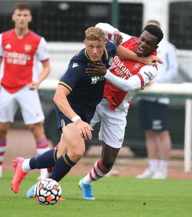 Framed Print : Arsenal vs Millwall: Eddie Nketiah and Daniel Ballard Clash in Pre-Season Friendly