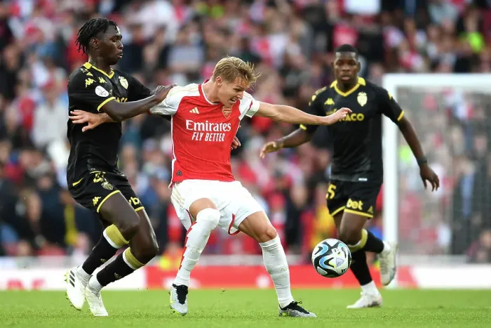 Framed Print : Arsenal vs AS Monaco: Battle at the Emirates, 2023-24 Framed Print : Arsenal vs AS Monaco: Battle at the Emirates, 2023-24