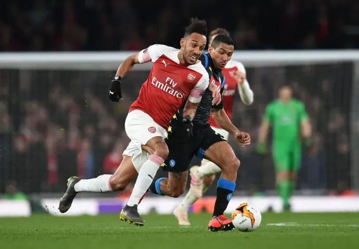 Framed Print : Arsenal vs. Napoli: Aubameyang vs. Allan - Europa League Quarterfinal Battle Framed Print : Arsenal vs. Napoli: Aubameyang vs. Allan - Europa League Quarterfinal Battle