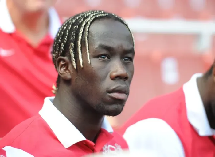 Framed Print : Arsenal vs New York Red Bulls: Bacary Sagna in Action at the Emirates Cup, 2011