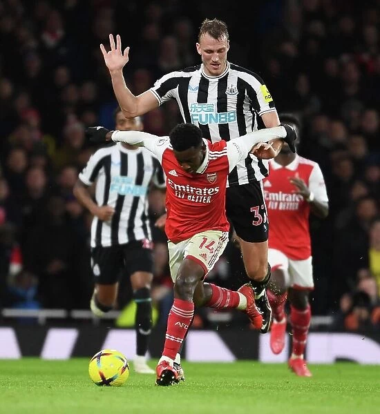 Arsenal vs Newcastle: Nketiah Fouls by Burn in Intense Premier League Clash (2022-23)
