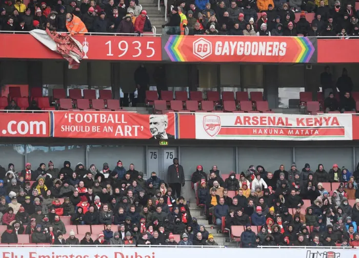 Framed Print : Arsenal vs. Newcastle United: The Gay Gooners Pride in Premier League 2021-22 - Arsenal Stadium