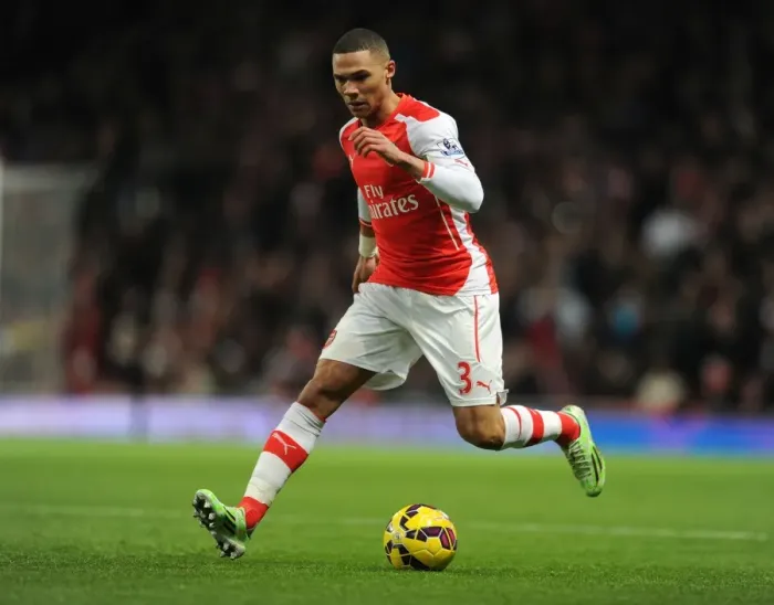 Framed Print : Arsenal vs Newcastle United: Kieran Gibbs in Action at the Emirates Stadium (Premier League 2014 / 15)