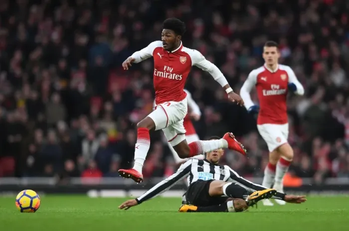 Framed Print : Arsenal vs Newcastle United: A Midfield Showdown - Maitland-Niles vs Hayden