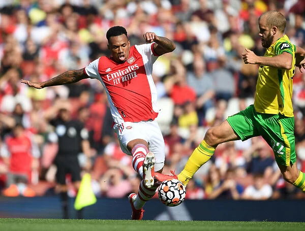 Arsenal vs Norwich City: Gabriel in Action at the Emirates Stadium (2021-22)