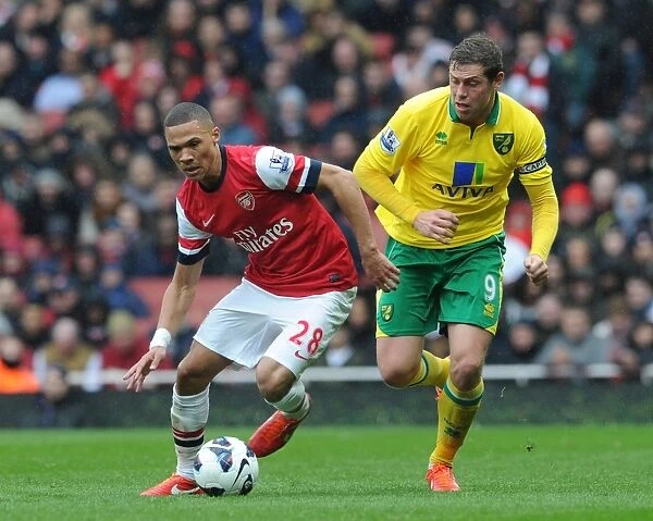 Arsenal vs Norwich City: Kieran Gibbs vs Grant Holt Battle at Emirates Stadium