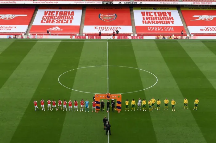 Framed Print : Arsenal vs Norwich: Premier League Team Line-Up at Emirates Stadium (2019-2020)