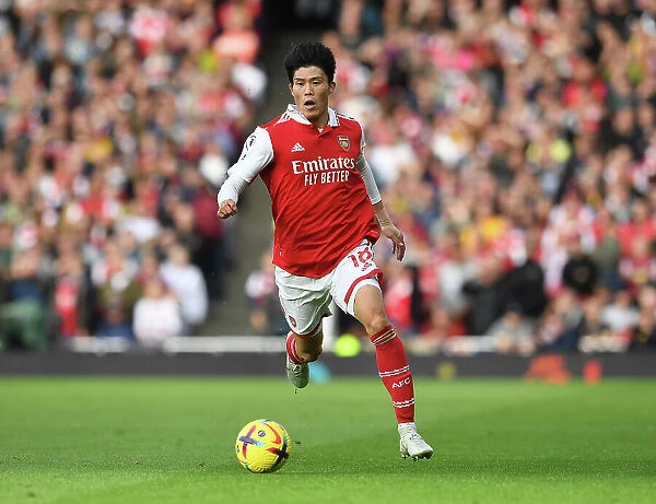 Arsenal vs. Nottingham Forest: Tomiyasu in Action at the Emirates Stadium (2022-23)