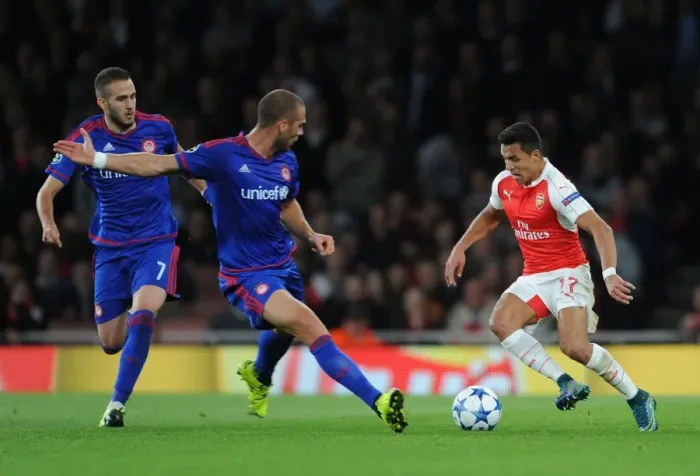 Framed Print : Arsenal vs. Olympiacos: Alexis Sanchez Goes Head-to-Head in 2015 / 16 Champions League Showdown Framed Print : Arsenal vs. Olympiacos: Alexis Sanchez Goes Head-to-Head in 2015 / 16 Champions League Showdown
