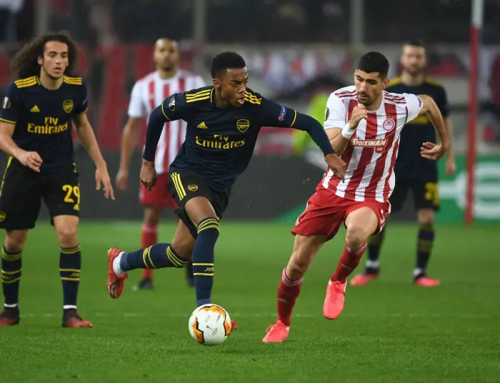 Framed Print : Arsenal vs. Olympiacos: UEFA Europa League Round of 32, First Leg (2019-20)