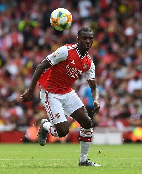 Arsenal vs. Olympique Lyonnais: Eddie Nketiah in Action at the Emirates Cup, 2019