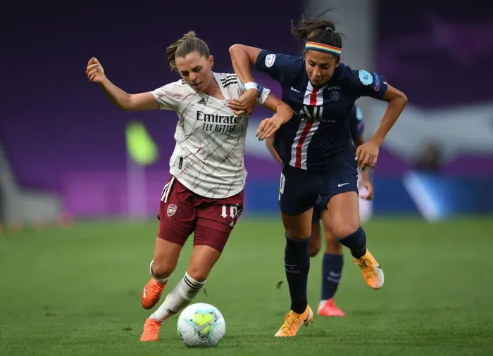 Framed Print : Arsenal vs. Paris Saint-Germain: Battle in the UEFA Women's Champions League Quarterfinals Framed Print : Arsenal vs. Paris Saint-Germain: Battle in the UEFA Women's Champions League Quarterfinals