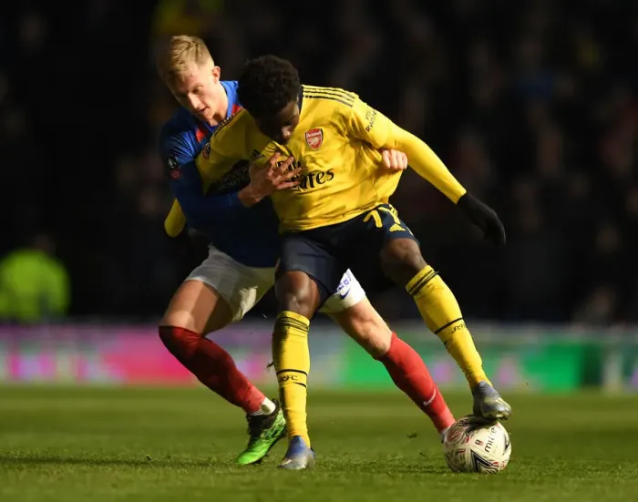 Framed Print : Arsenal vs. Portsmouth: FA Cup Fifth Round Clash at Fratton Park
