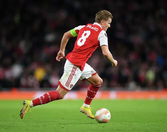 Framed Print : Arsenal vs PSV Eindhoven: Martin Odegaard in Action, UEFA Europa League 2022-23 Framed Print : Arsenal vs PSV Eindhoven: Martin Odegaard in Action, UEFA Europa League 2022-23