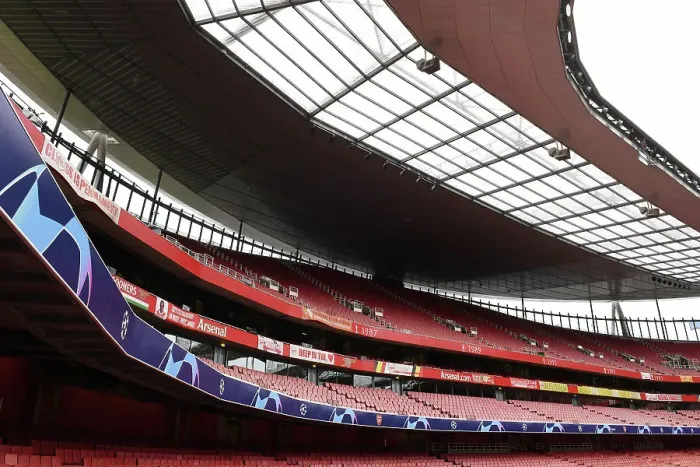 Framed Print : Arsenal vs PSV Eindhoven: A Peek into Emirates Stadium - UEFA Champions League 2023 / 24