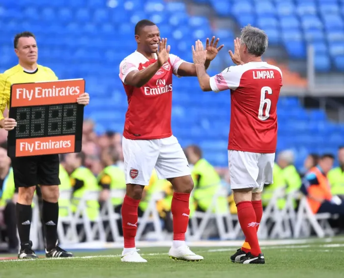 Framed Print : Arsenal vs. Real Madrid Legends: A Classic Football Showdown at Bernabeu (2018-19)