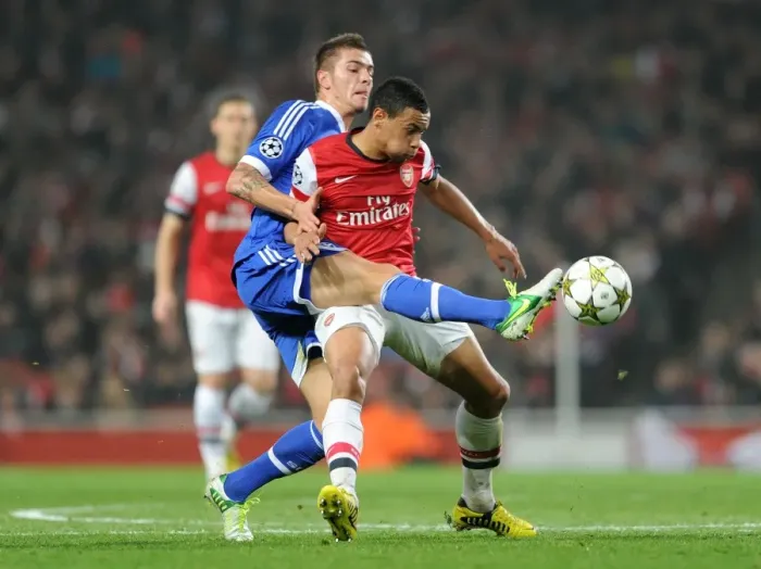 Framed Print : Arsenal vs Schalke: Coquelin vs Neustadter - UEFA Champions League Battle Framed Print : Arsenal vs Schalke: Coquelin vs Neustadter - UEFA Champions League Battle