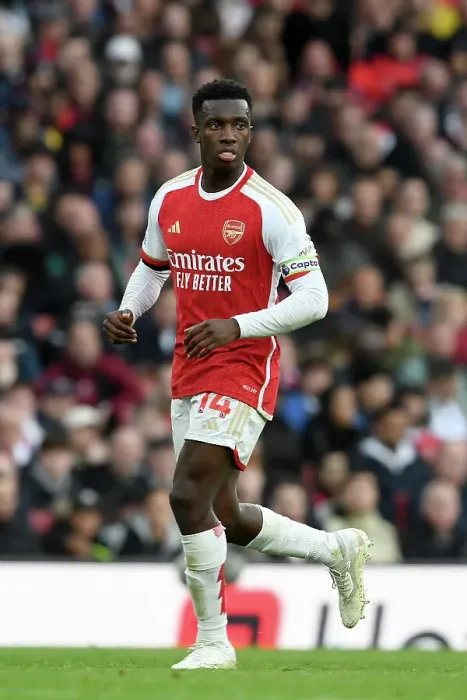 Framed Print : Arsenal vs Sheffield United: Eddie Nketiah's Intense Focus at Emirates Stadium (2023-24) Framed Print : Arsenal vs Sheffield United: Eddie Nketiah's Intense Focus at Emirates Stadium (2023-24)