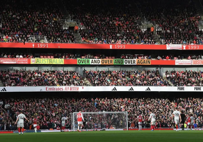 Framed Print : Arsenal vs Sheffield United: North Bank Stand at Emirates Stadium, Premier League 2023-24