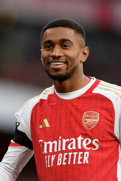 Framed Print : Arsenal vs Sheffield United: Reiss Nelson's Intense Stare at Emirates Stadium (2023-24)