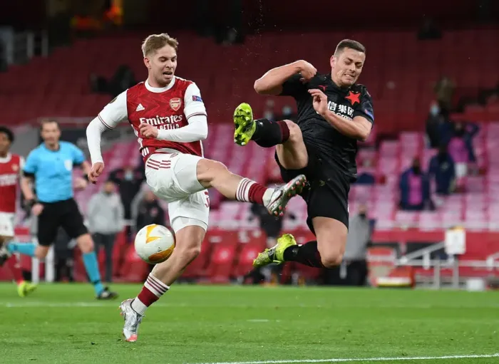 Framed Print : Arsenal vs Slavia Prague: Empty Europa League Quarterfinal at Emirates Stadium (2021) Framed Print : Arsenal vs Slavia Prague: Empty Europa League Quarterfinal at Emirates Stadium (2021)