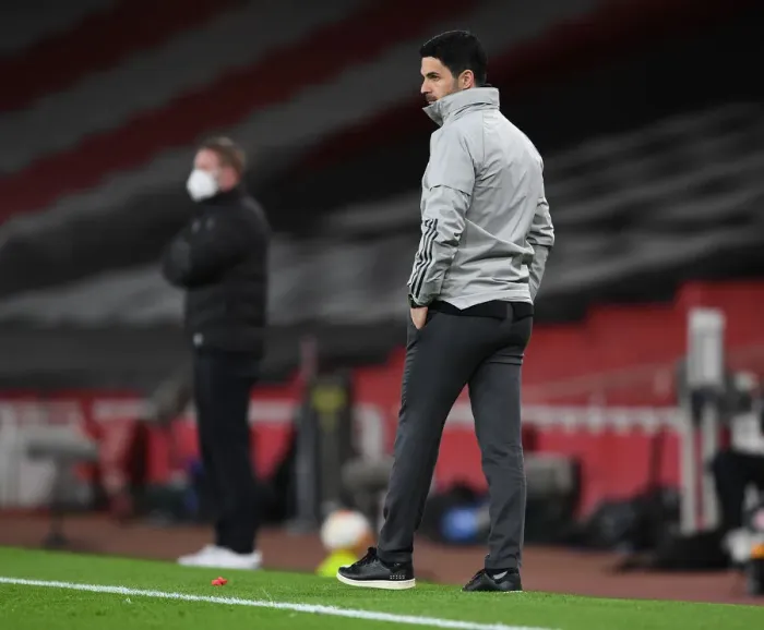 Framed Print : Arsenal vs Slavia Praha: Mikel Arteta Leads Gunners in Europa League Quarterfinal at Empty Emirates Stadium Framed Print : Arsenal vs Slavia Praha: Mikel Arteta Leads Gunners in Europa League Quarterfinal at Empty Emirates Stadium