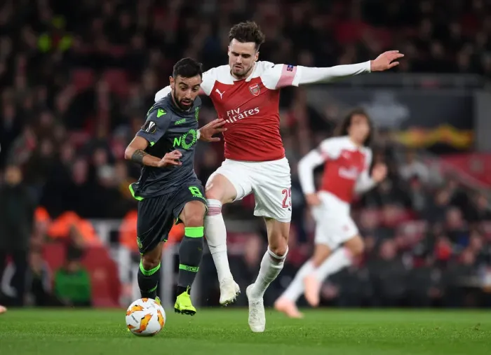 Framed Print : Arsenal vs. Sporting CP: Jenkinson vs. Fernandes - UEFA Europa League Clash