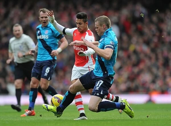 Arsenal vs Stoke City: Clash between Alexis Sanchez and Ryan Shawcross