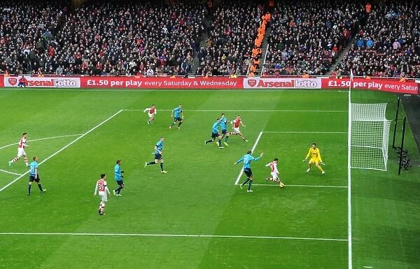 Arsenal vs Stoke City: Intense Moment at Arsenal's Goalmouth, Premier League 2014-15