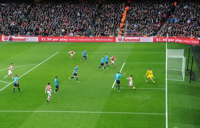 Framed Print : Arsenal vs Stoke City: Intense Moment at Arsenal's Goalmouth, Premier League 2014-15 Framed Print : Arsenal vs Stoke City: Intense Moment at Arsenal's Goalmouth, Premier League 2014-15