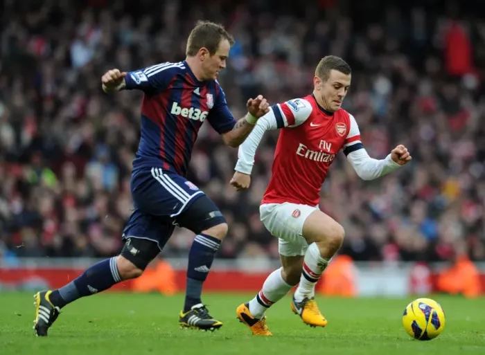 Framed Print : Arsenal vs Stoke City: Wilshere vs Whelan - Premier League Clash