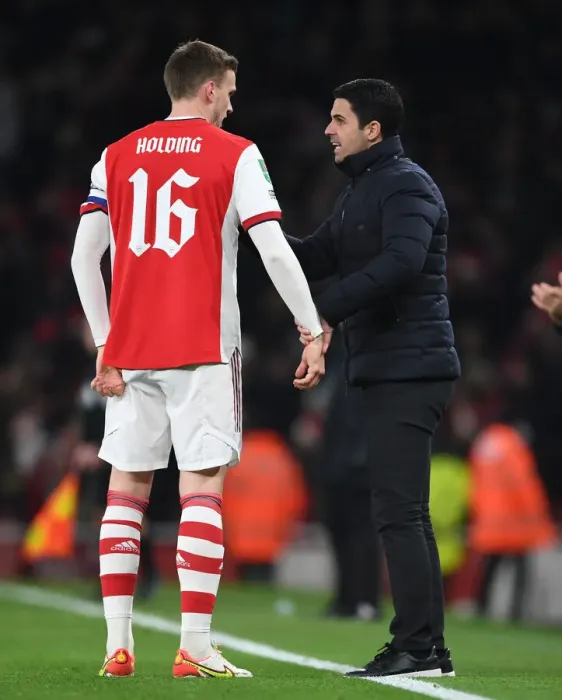 Framed Print : Arsenal vs Sunderland: Mikel Arteta Motivates Rob Holding in Carabao Cup Quarterfinal Framed Print : Arsenal vs Sunderland: Mikel Arteta Motivates Rob Holding in Carabao Cup Quarterfinal
