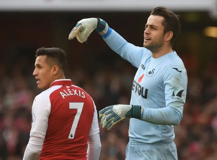 Framed Print : Arsenal vs Swansea: Clash Between Bellerin and Fabianski
