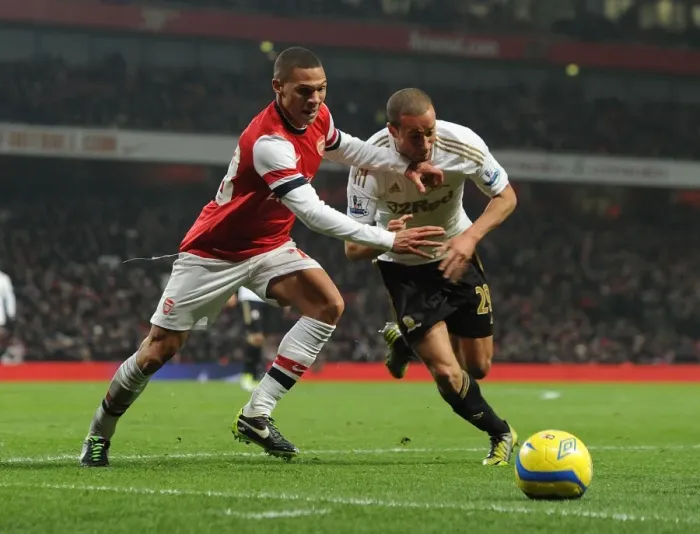 Framed Print : Arsenal vs Swansea: FA Cup Third Round Replay Showdown - Kieran Gibbs vs Ashley Richards Framed Print : Arsenal vs Swansea: FA Cup Third Round Replay Showdown - Kieran Gibbs vs Ashley Richards