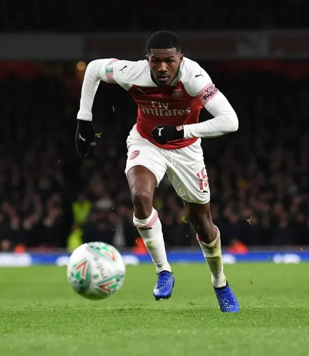 Framed Print : Arsenal vs. Tottenham: Ainsley Maitland-Niles in Carabao Cup Quarterfinal Showdown