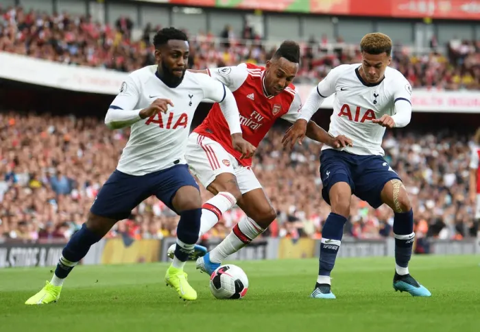 Framed Print : Arsenal vs. Tottenham: Aubameyang Clashes with Rose and Alli in Intense Premier League Showdown Framed Print : Arsenal vs. Tottenham: Aubameyang Clashes with Rose and Alli in Intense Premier League Showdown