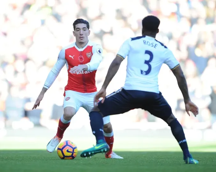 Framed Print : Arsenal vs. Tottenham: Bellerin vs. Rose in Intense Premier League Clash Framed Print : Arsenal vs. Tottenham: Bellerin vs. Rose in Intense Premier League Clash